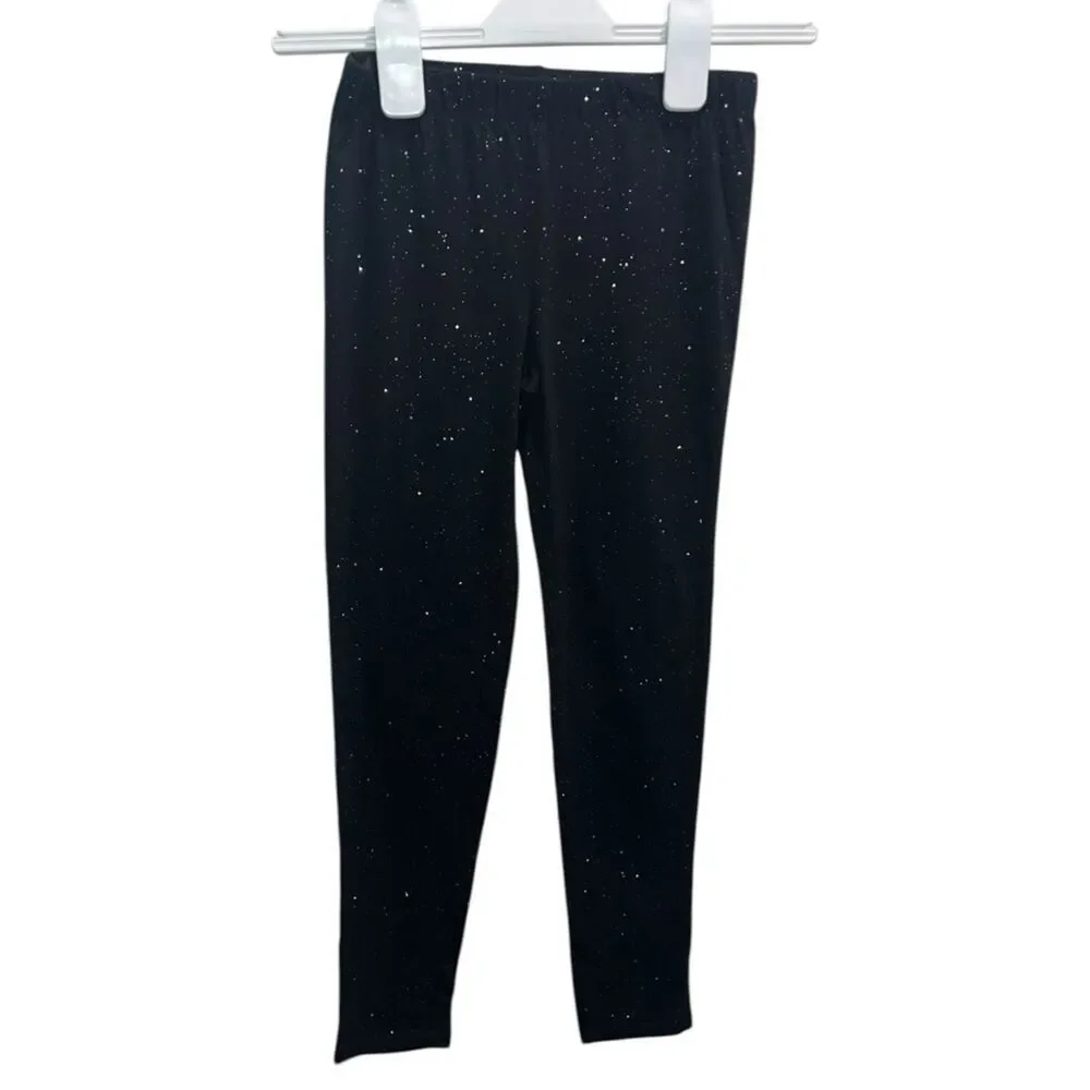 GAP Kids Black Galaxy Print Leggings NWT Size L (10) Sparkle Star Print